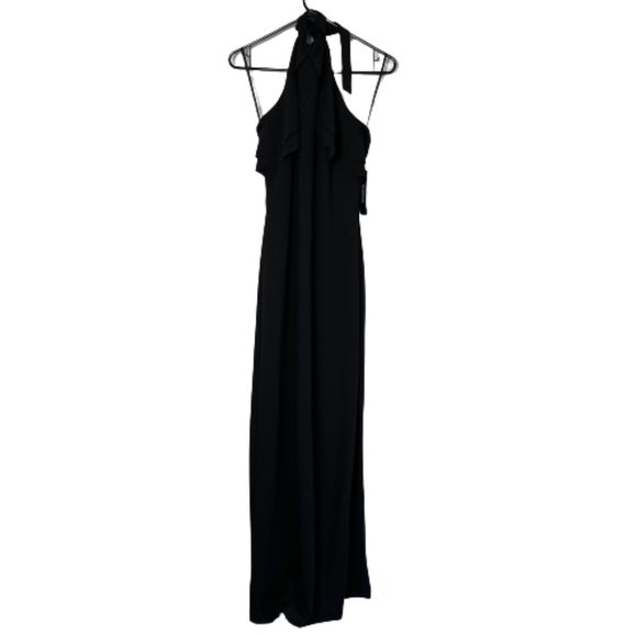 Bebe BLACK HALTER NECK DRAPED - Picture 1 of 10